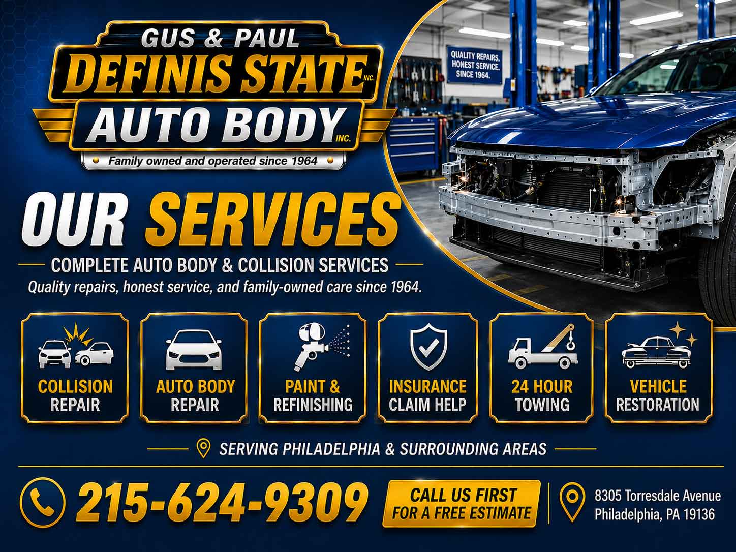 Definis Auto Body is an independent body shop and that means we work for you, the car owner, and not the insurance company. 